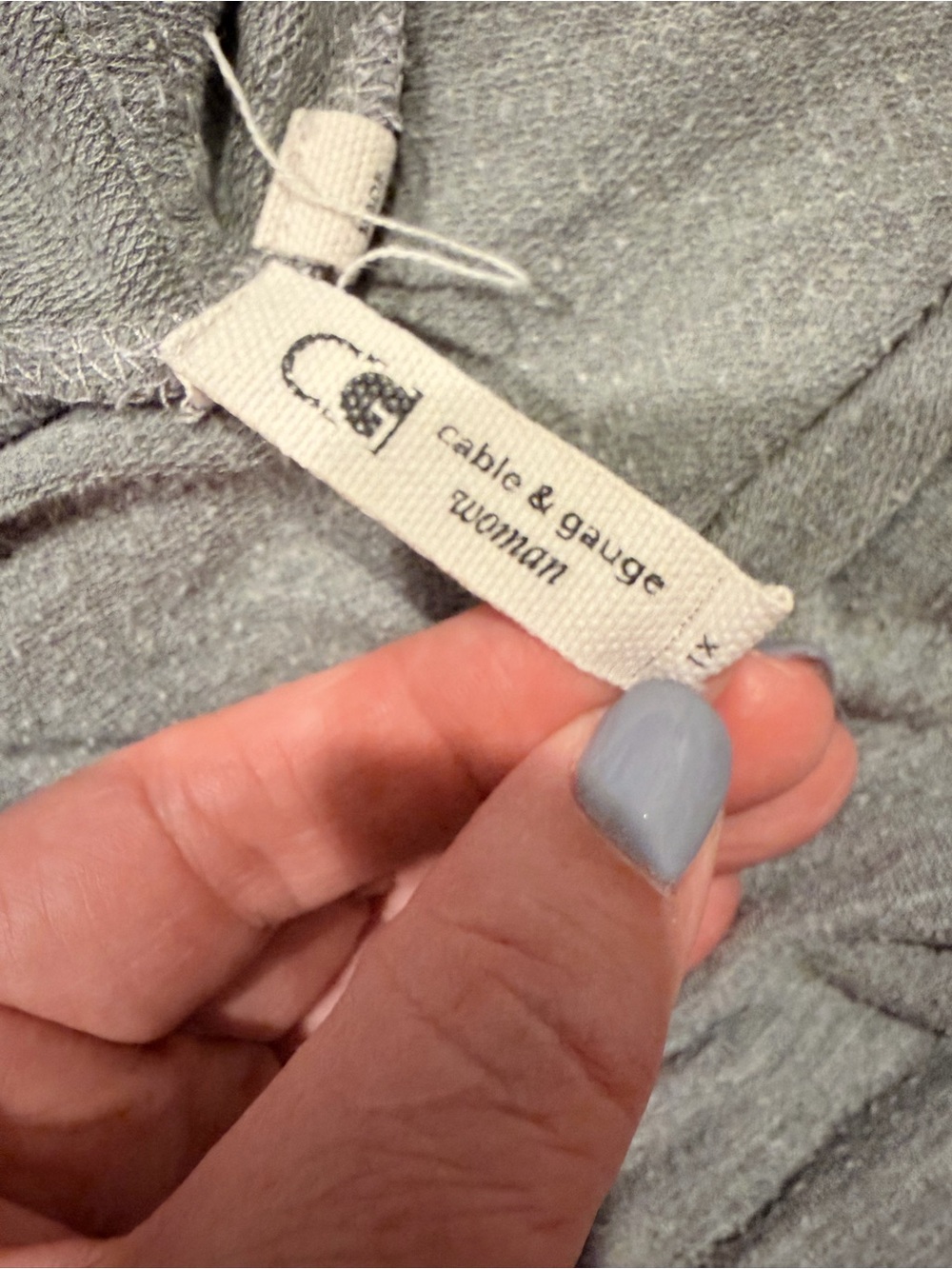 Cable & Gauge Woman Gray Cowl Neck Tunic Top Pockets 1X - Picture 6 of 9